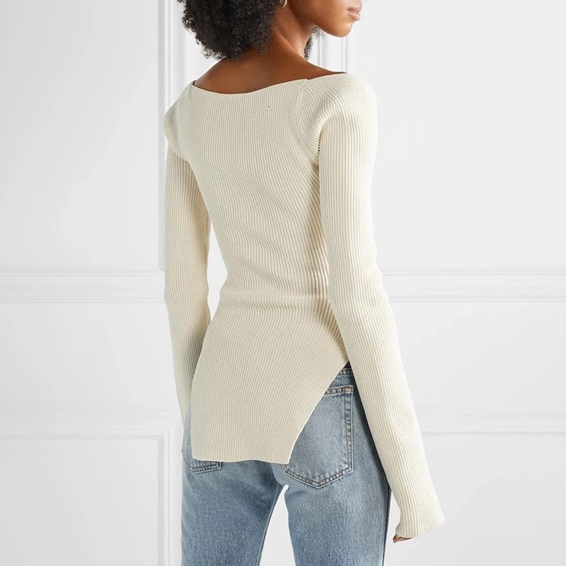 ‘Zoe’ ribbed knit jumper